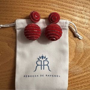 Rebecca de Ravenel CLASSIC 2 DROP BONBON- CRYSTAL RED STRIPE